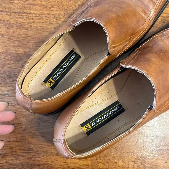 Stacy Adams Men's Hillman loafer Tan Leather Loafers size 10.5 - Picture 11 of 12